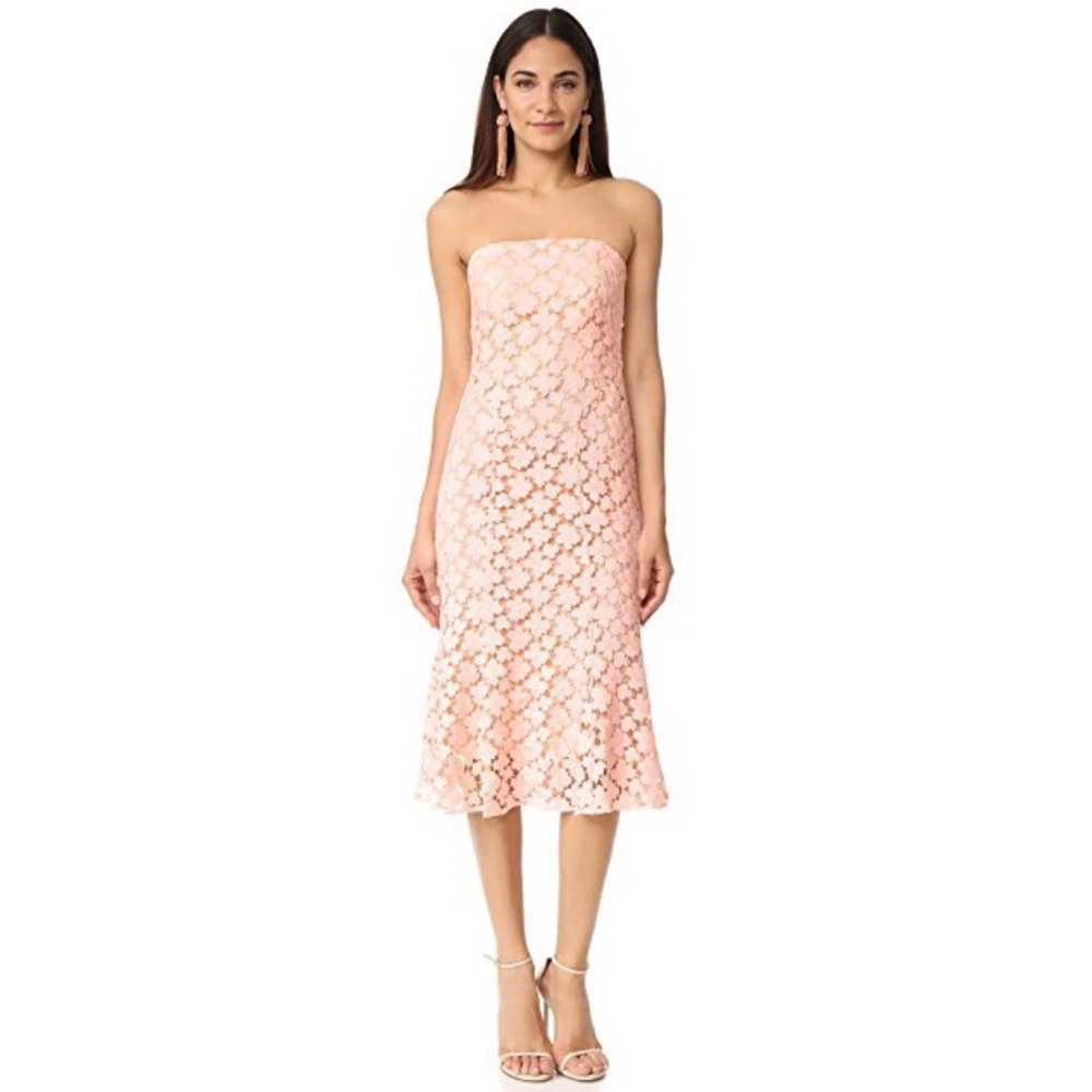 Shoshanna Blush pink Lace Franklin Midi Dress